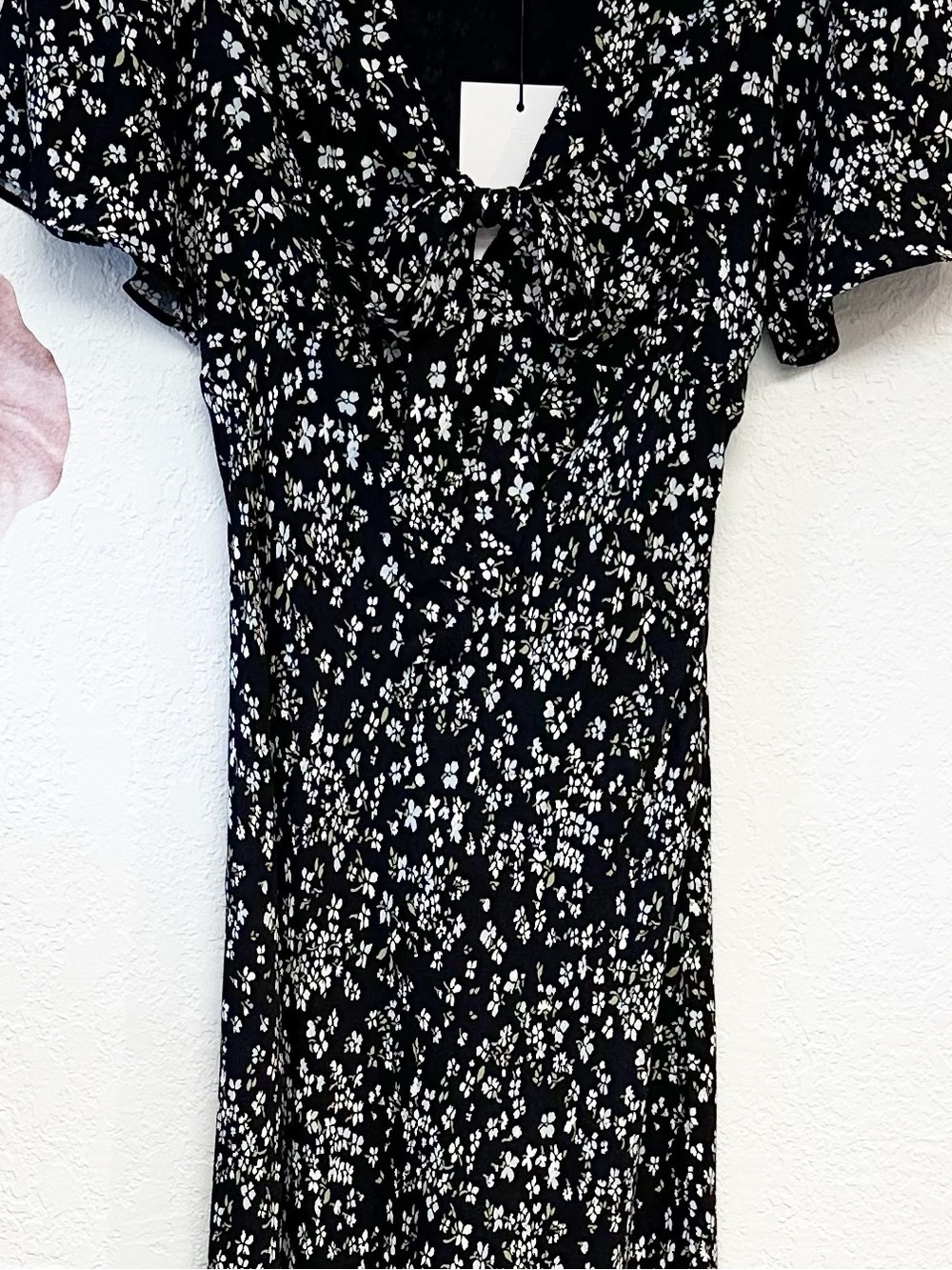 Reformation Tyra X Anthropologie Short Sleeve Tie Front Midi Dress NWT Size 2 - Picture 7 of 15